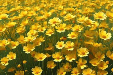 bright yellow coreopsis flowers