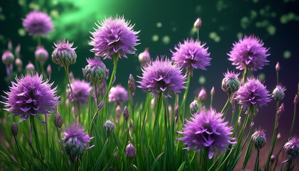 chives blooming with purple